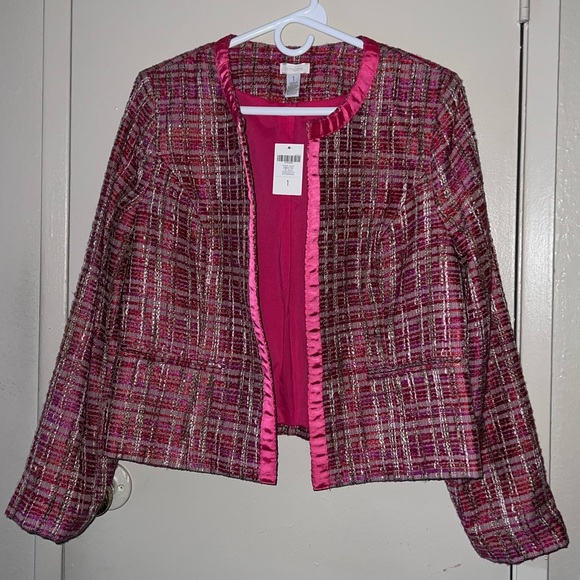 🌼FOR BUNDLE ONLY🌼Chicos Tweed Jacket Ribbon Trim - Picture 11 of 12